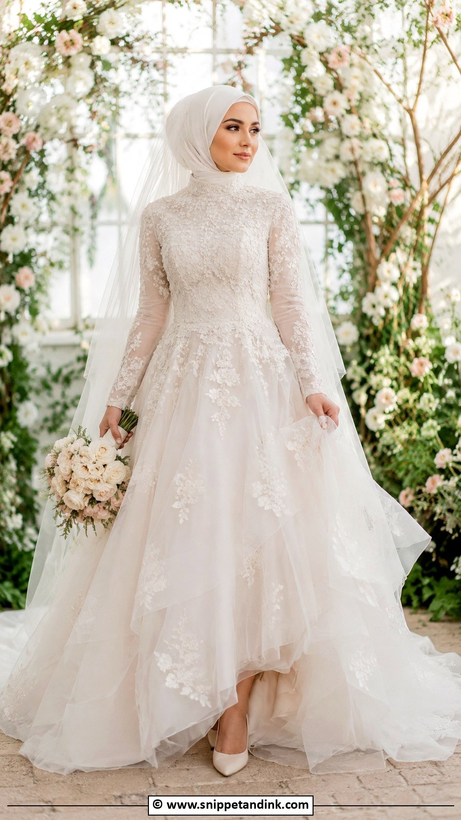 Tulle Hijabi Wedding Dress - Snippet and Ink - 30 Hijabi Wedding Dress Ideas
