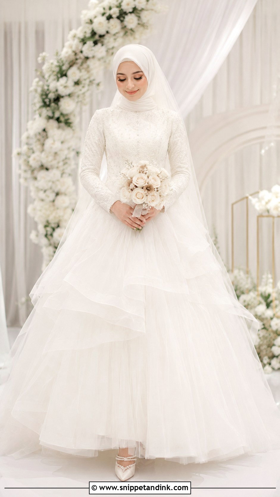 Tulle Islamic Wedding Dress - Snippet and Ink - 25 Islamic Wedding Dresses