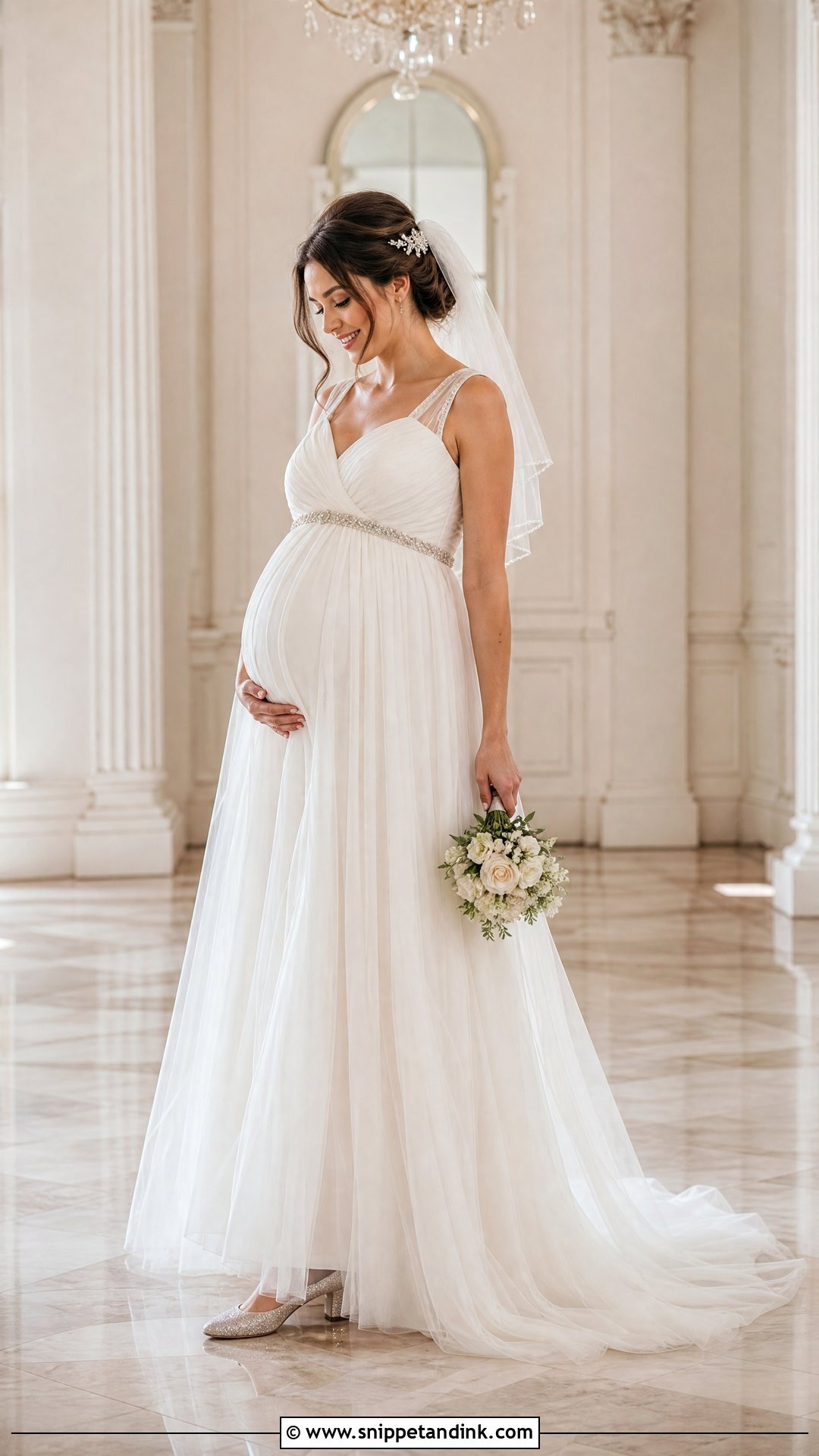 Tulle Maternity Bridal Gown - Snippet and Ink - 25 Maternity Bridal Gowns