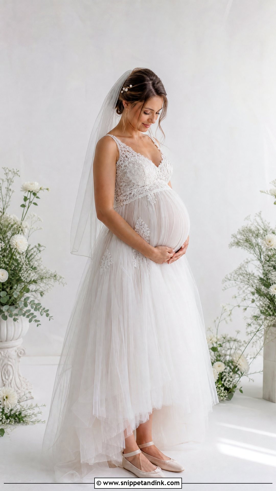 Tulle Maternity Wedding Dress - Snippet and Ink - 25 Wedding Dress for Pregnant Bride Ideas