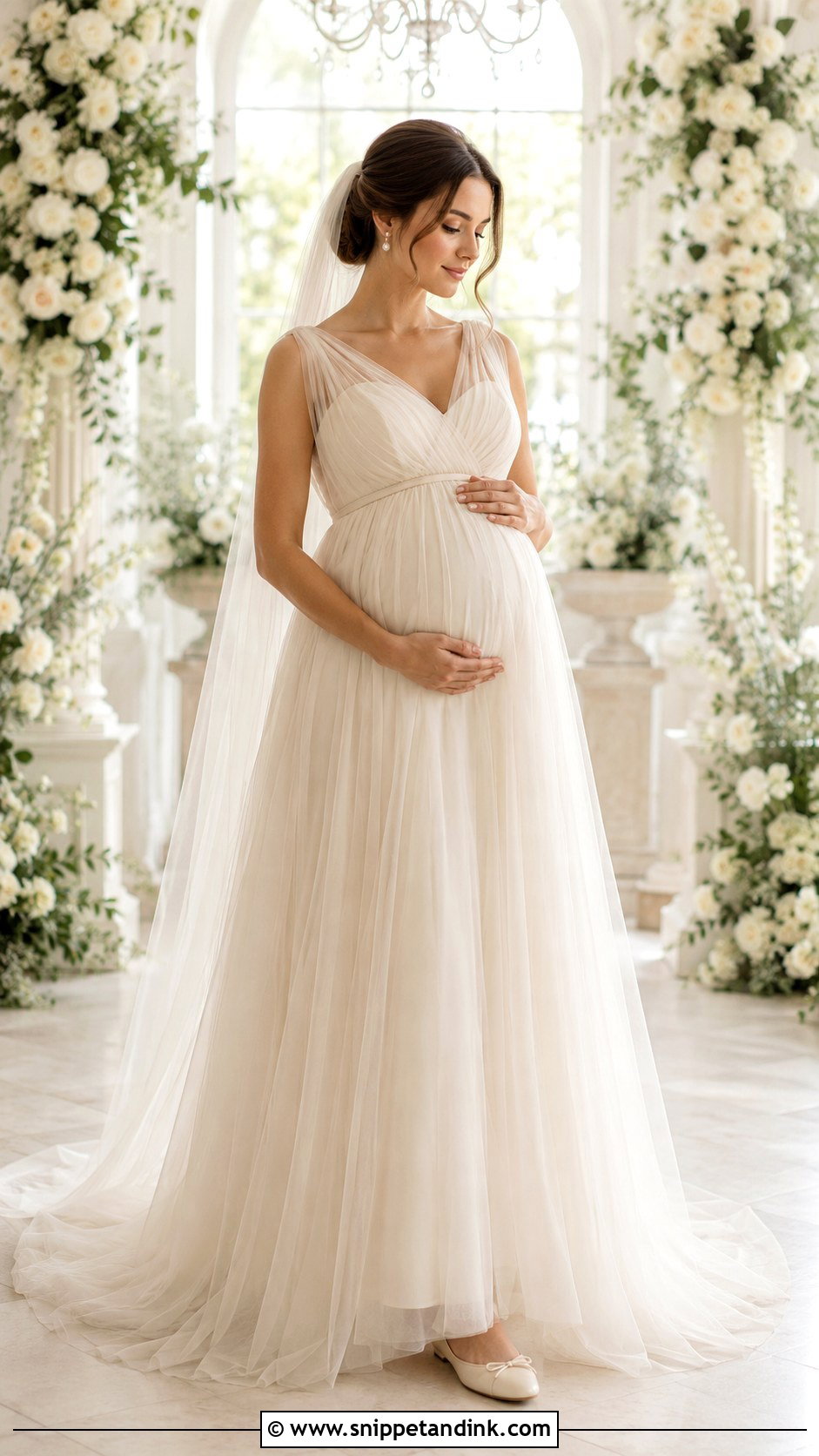 Tulle Maternity Wedding Dress - Snippet and Ink - 30 Maternity Wedding Dress Ideas