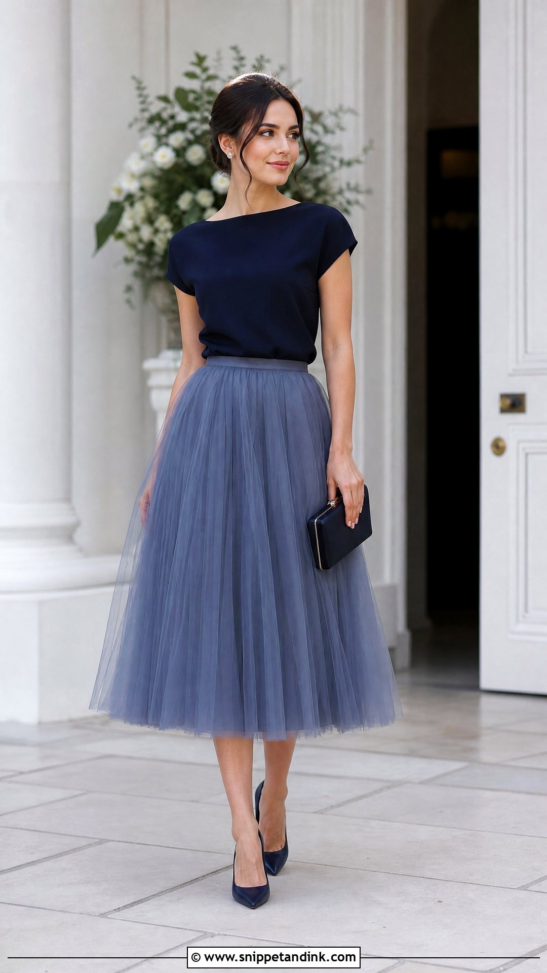 Tulle Midi Skirt Wedding Outfit - Snippet and Ink - 20 Skirts for Wedding Ideas