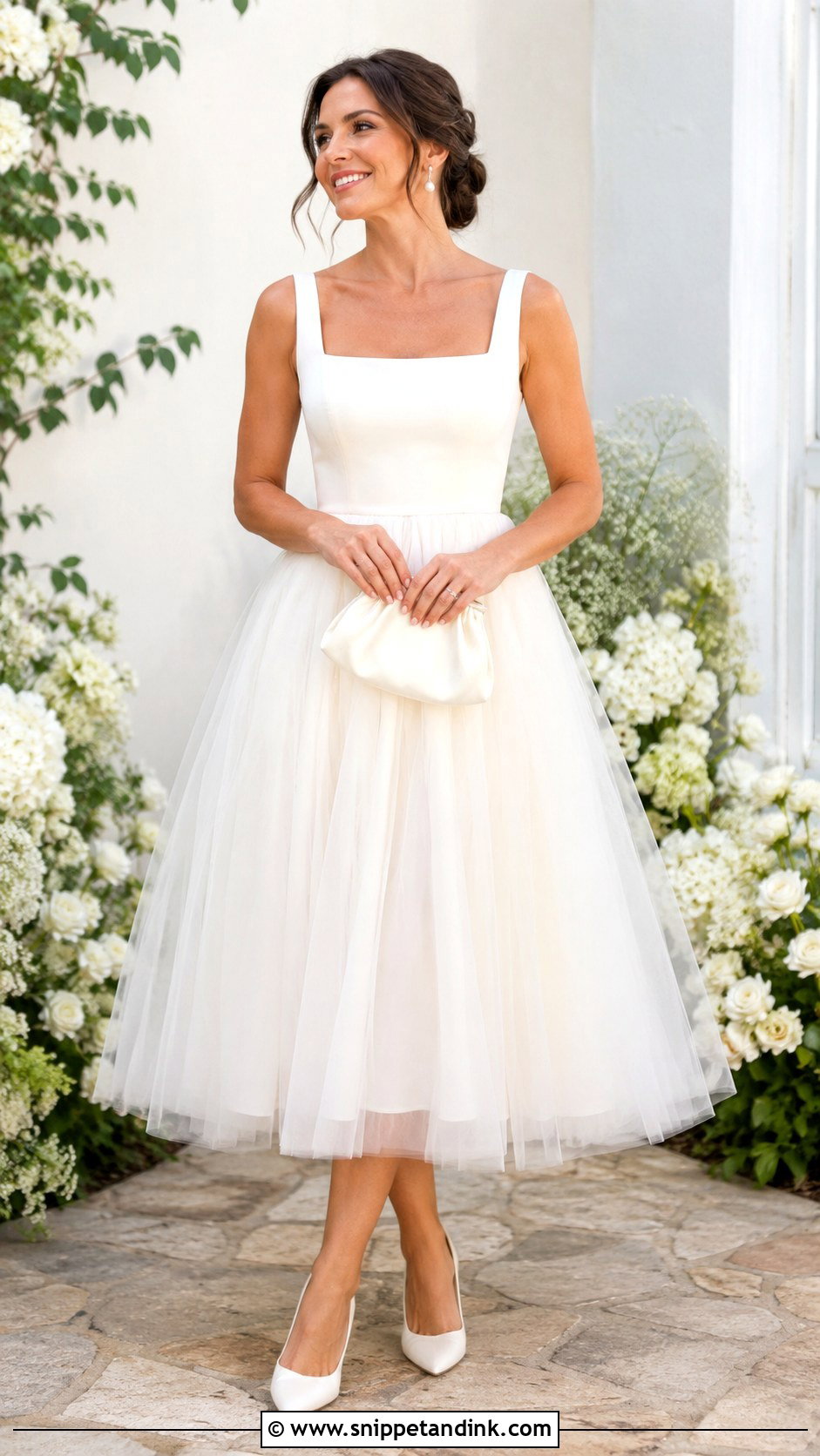 Tulle Midi Wedding Dress - Snippet and Ink - 25 2nd Wedding Dress Ideas
