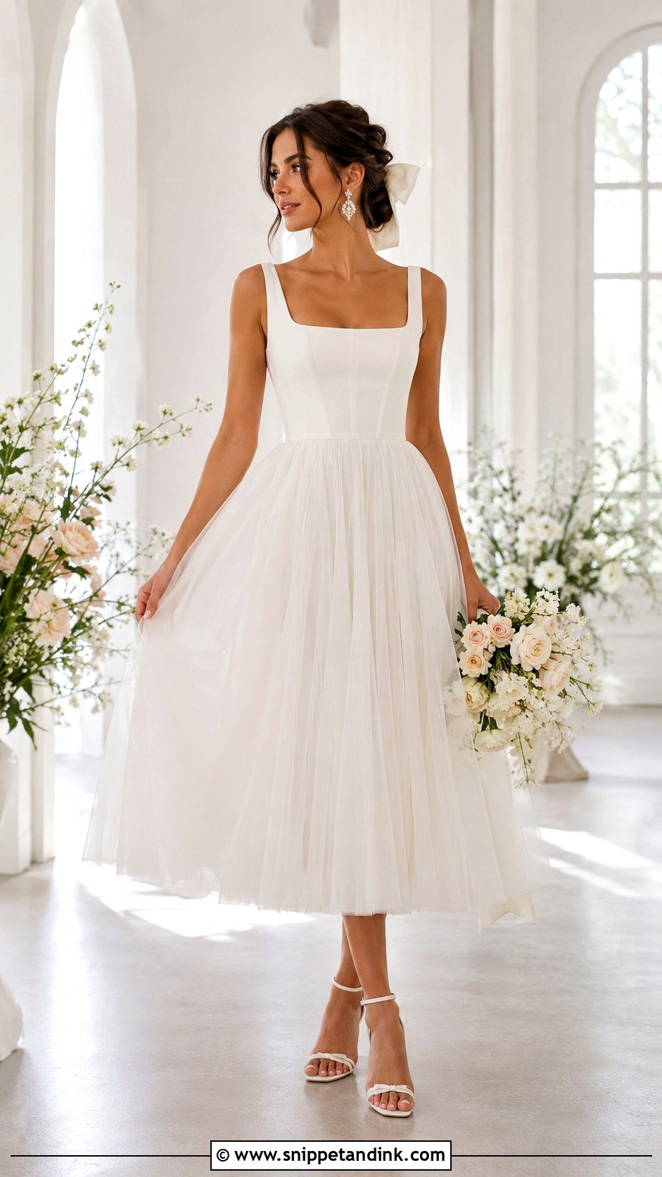 Tulle Midi Wedding Dress - Snippet and Ink - 25 Midi Wedding Dress Tea Length Ideas