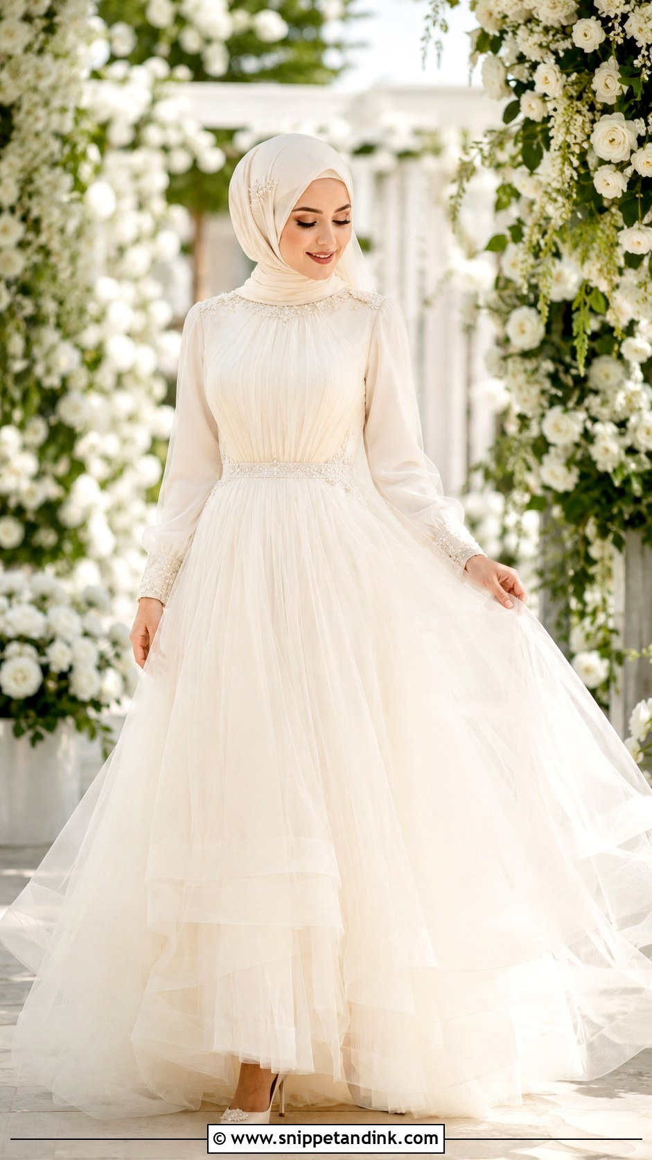 Tulle Muslim Wedding Dress - Snippet and Ink - 25 Modern Muslim Wedding Dresses
