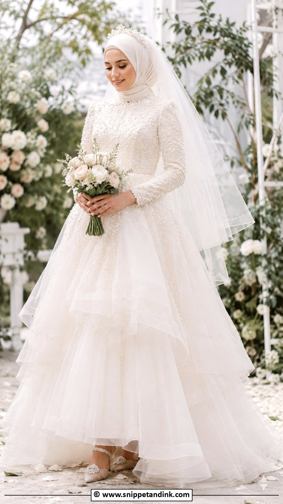 Tulle Muslim Wedding Dress - Snippet and Ink - 30 Muslim Wedding Dresses
