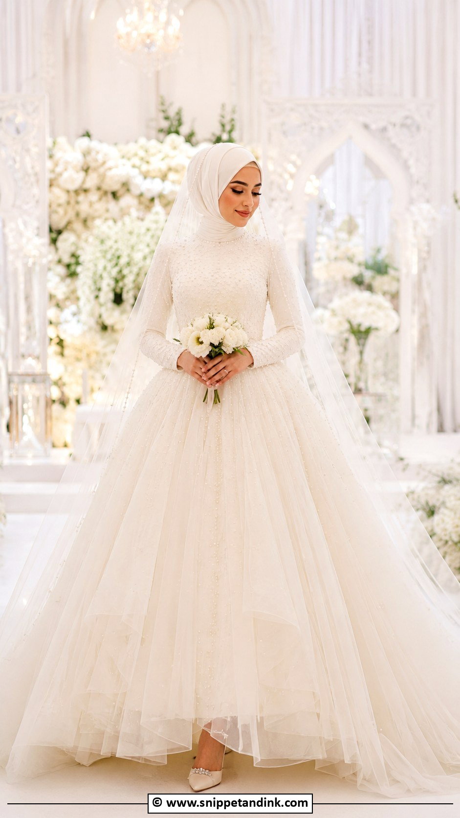 Tulle Muslim Wedding Gown - Snippet and Ink - 30 Muslim Wedding Gown Ideas