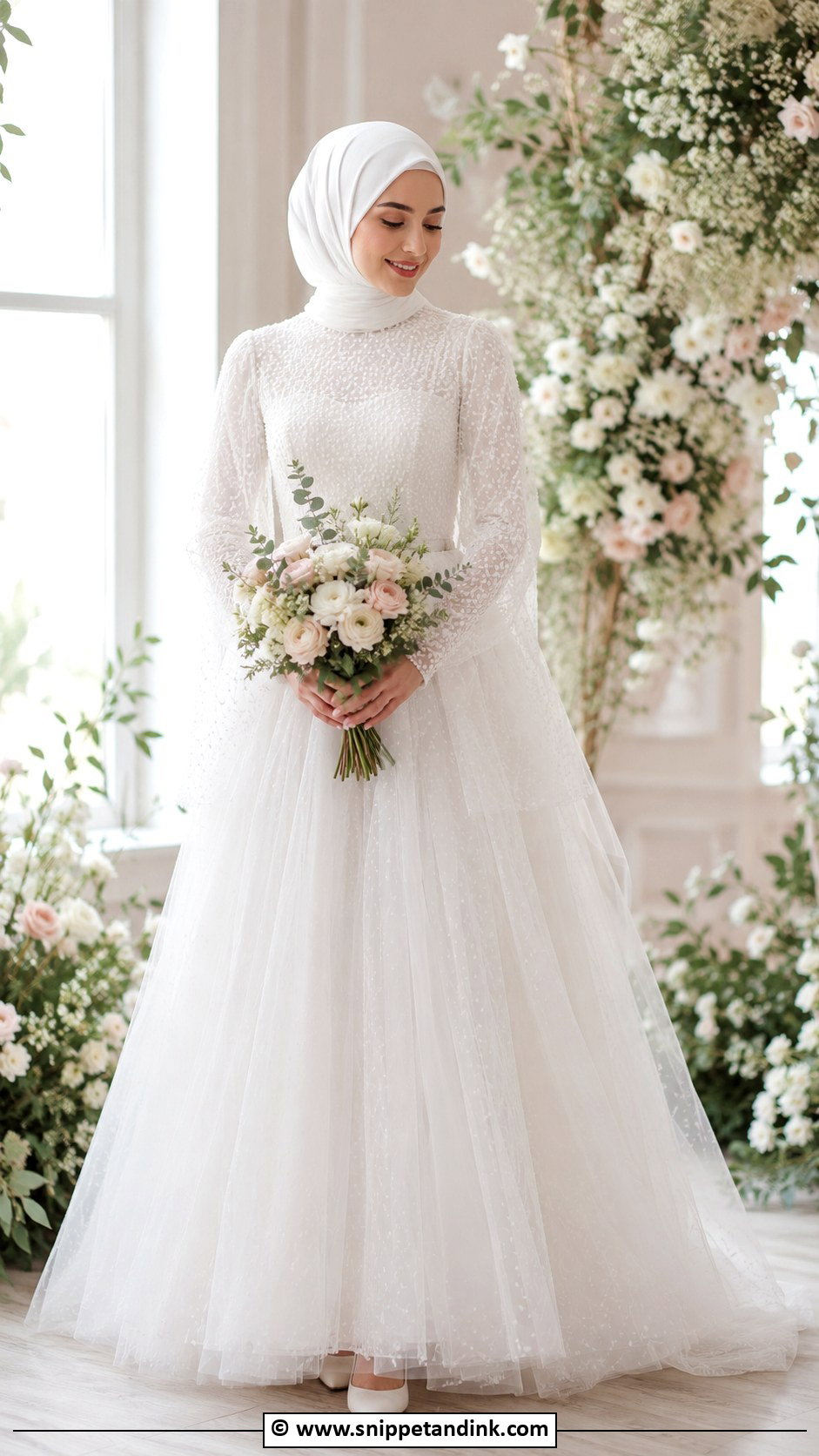 Tulle Muslimah Wedding Dress - Snippet and Ink - 30 Muslimah Wedding Dress Ideas