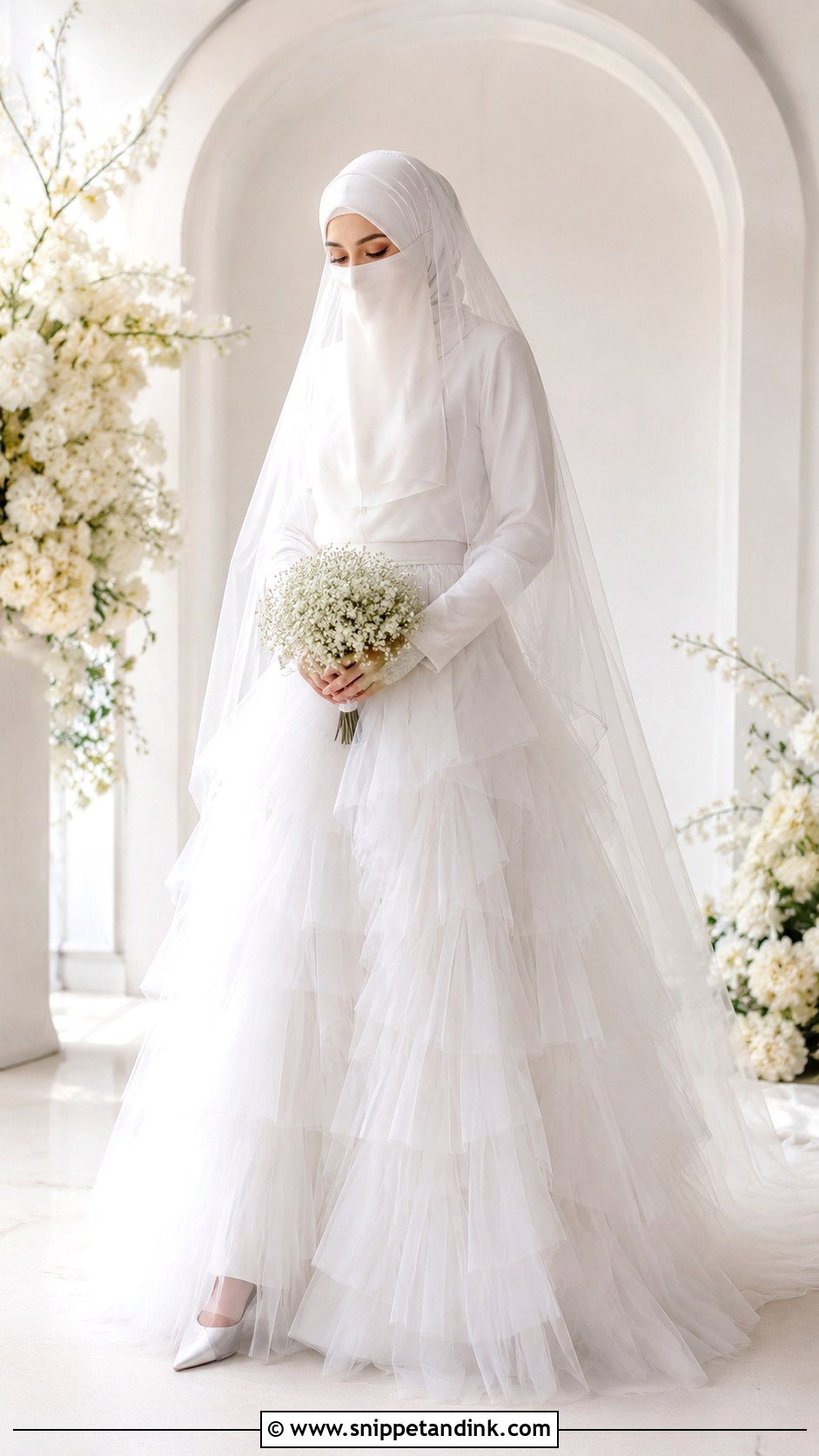 Tulle Niqab Bride Dress - Snippet and Ink - 30 Niqab Bride Ideas