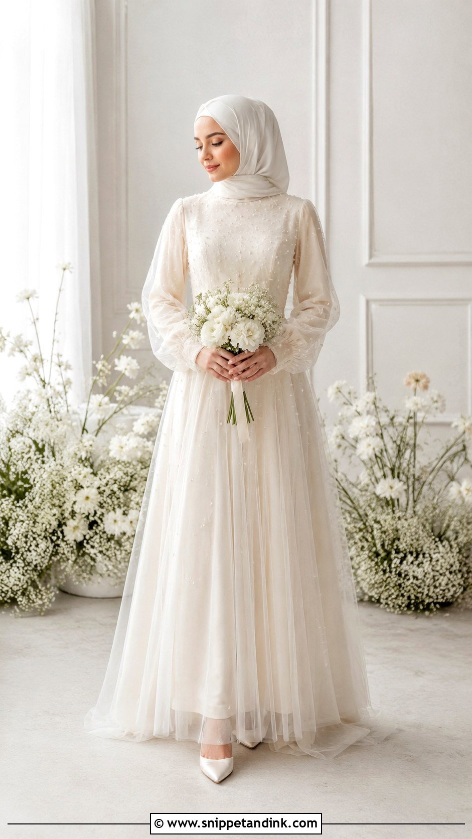 Tulle Overlay Nikah Dress - Snippet and Ink - 25 Malay Nikah Wedding Dress Ideas