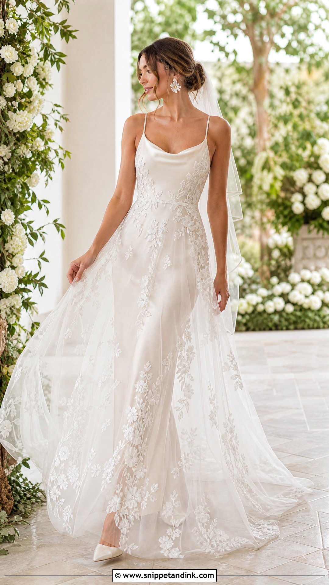 Tulle Overlay Wedding Dress - Snippet and Ink - 20 Wedding Dress Transformation Ideas