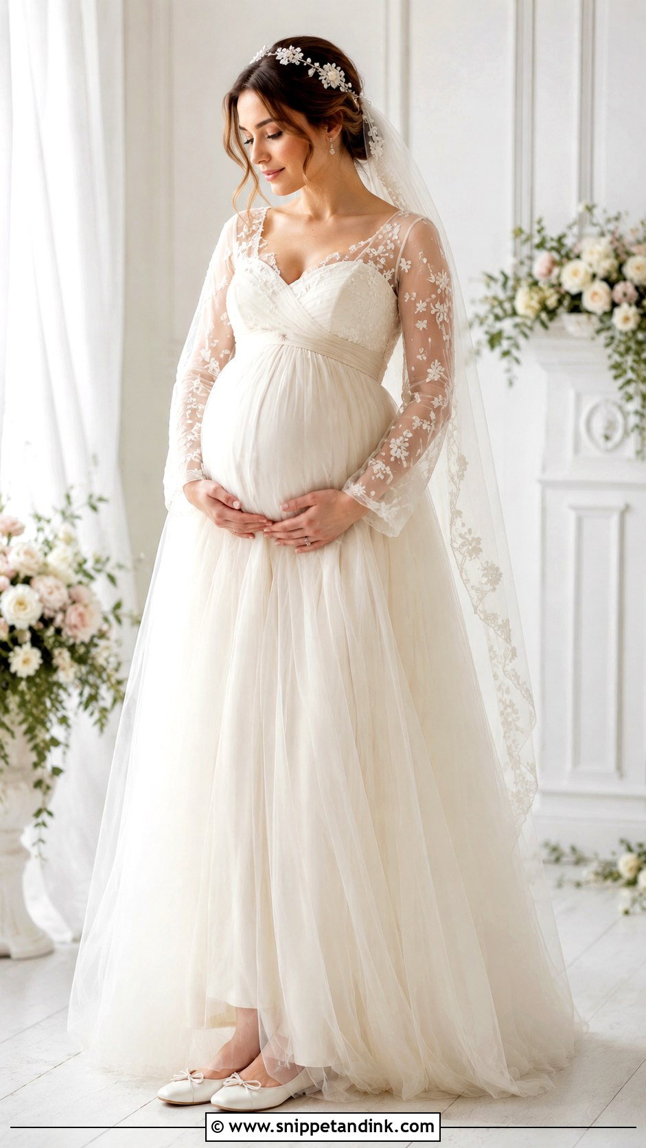 Tulle Pregnancy Wedding Dress - Snippet and Ink - 30 Pregnancy Wedding Dress Ideas