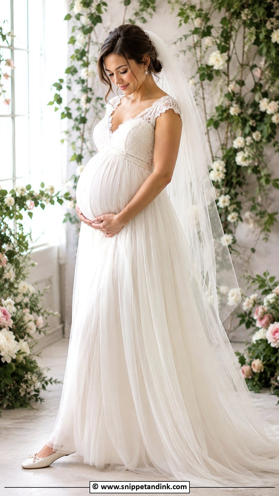 Tulle Pregnant Wedding Dress - Snippet and Ink - 30 Pregnant Wedding Dress Ideas