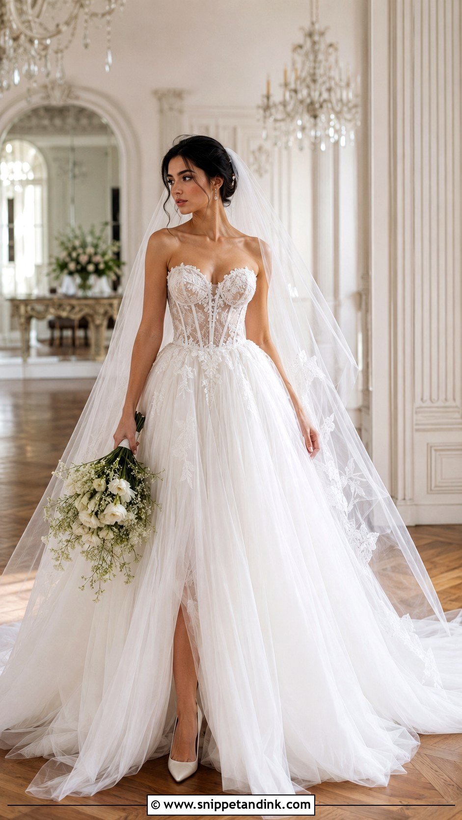 Tulle Princess Corseted Wedding Dress - Snippet and Ink - 20 Corseted Wedding Dress Ideas