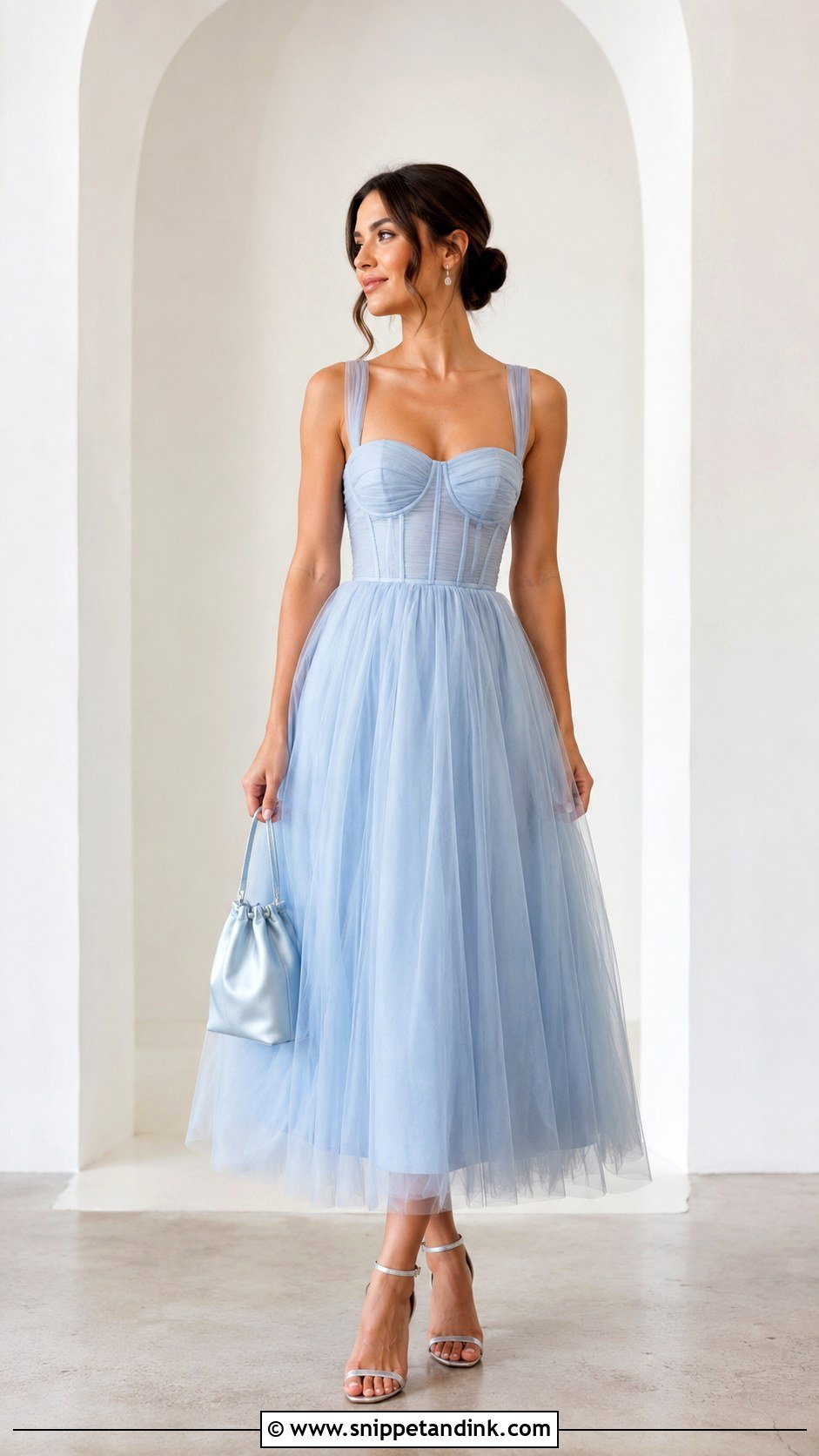 Tulle Princess Cut Dress With Minimal Sandals - Snippet and Ink - 30 Princess Cut Dress Ideas