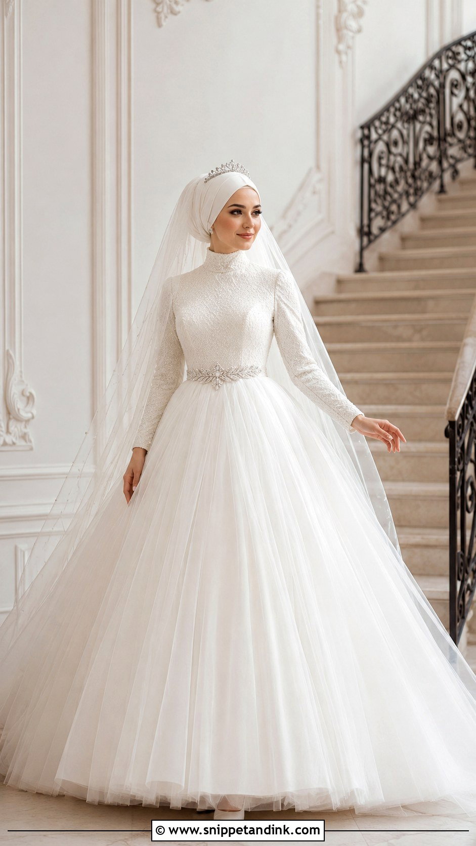 Tulle Princess Wedding Dress with Hijab - Snippet and Ink - 20 Wedding Dress with Hijab Ideas