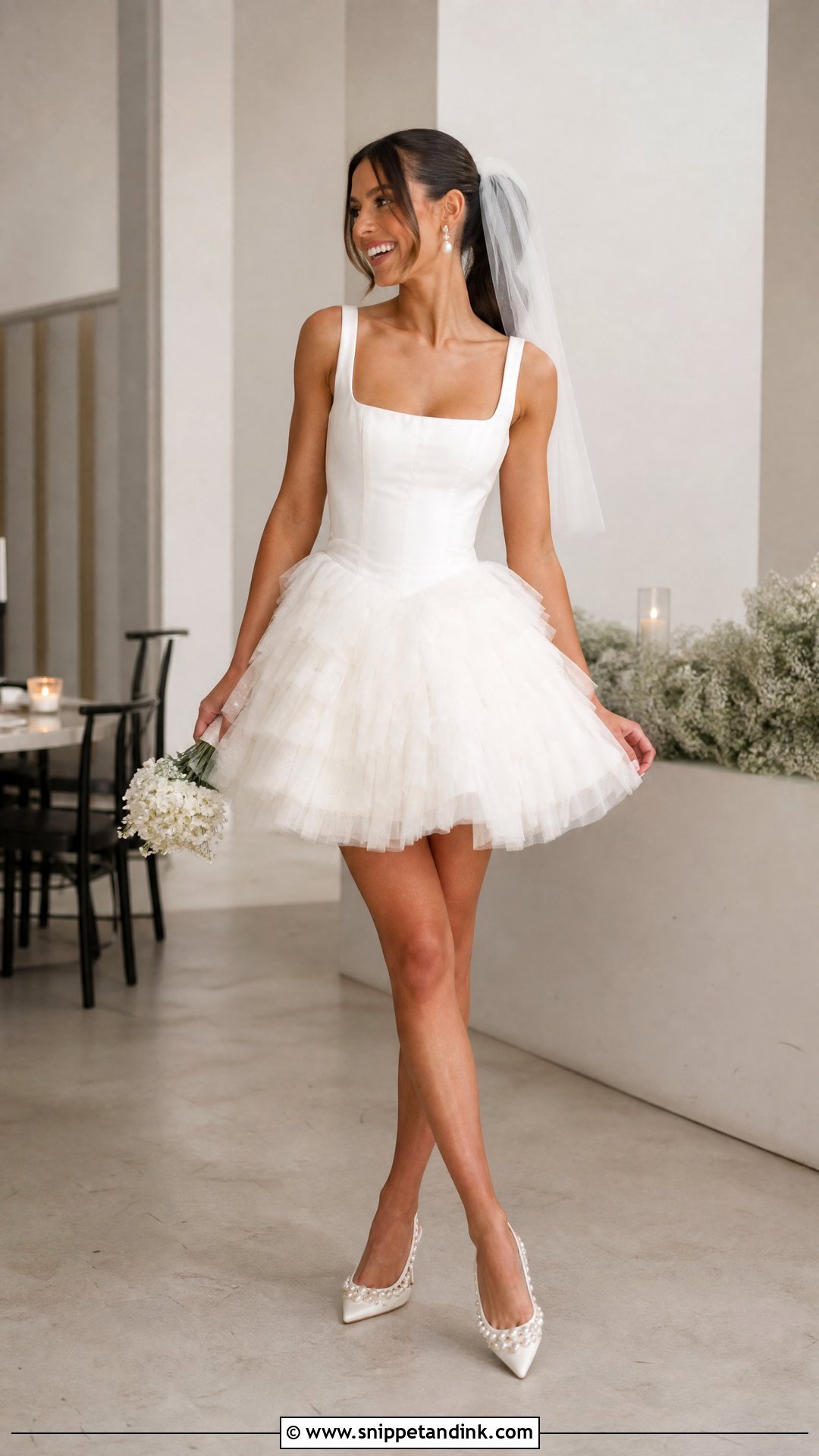 Tulle Ruffle Mini Wedding Dress - Snippet and Ink - 20 Tulle Ruffle Wedding Dress Ideas