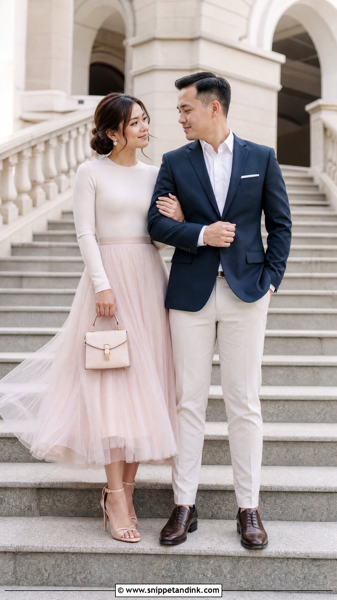 Tulle Skirt And Fitted Top Prenup Outfit - Snippet and Ink - 25 Pre Nup Outfit Ideas