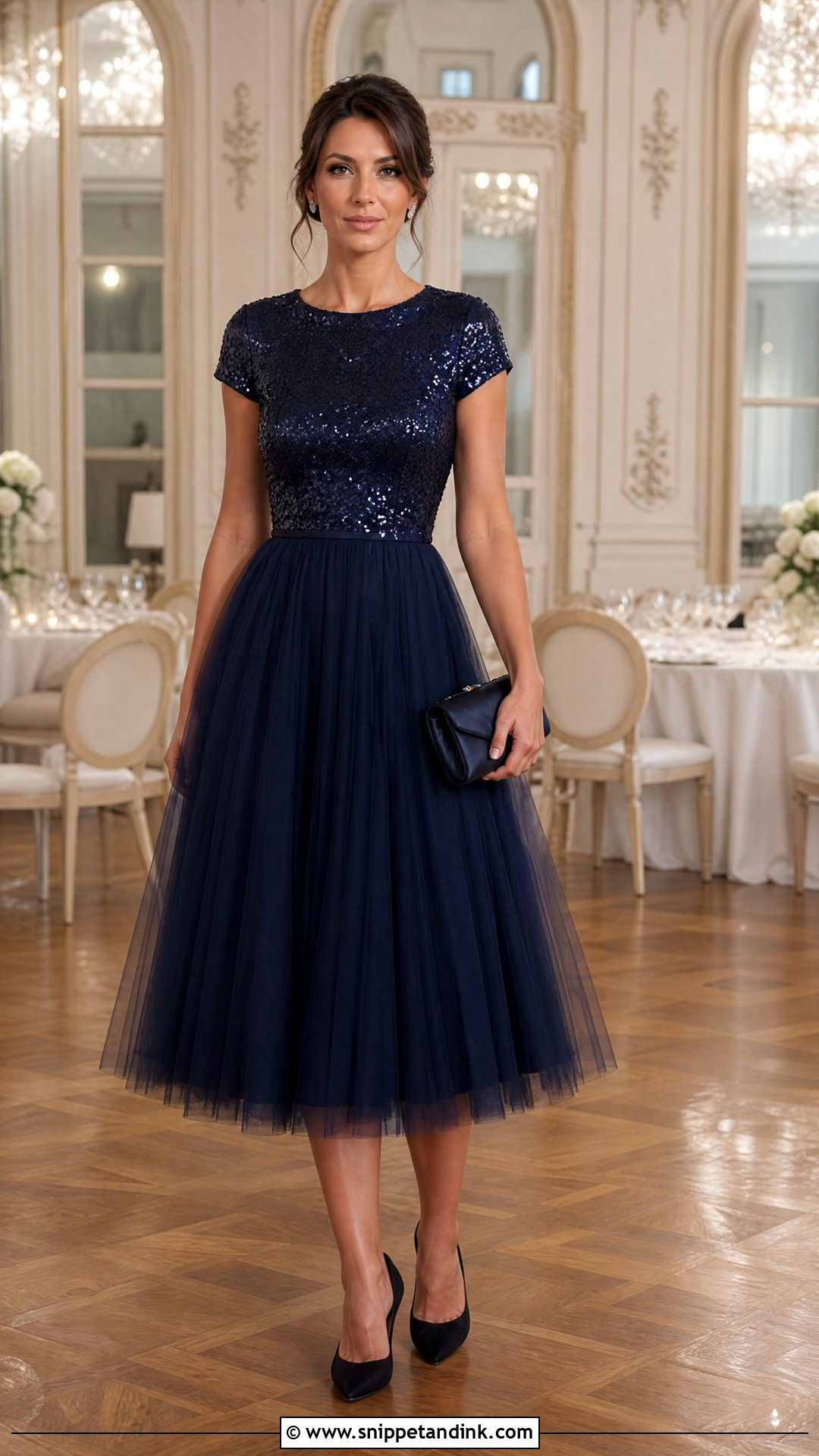 Tulle Skirt And Sequin Top Evening Wedding Outfit - Snippet and Ink - 20 Tulle Skirt Outfit Wedding Ideas