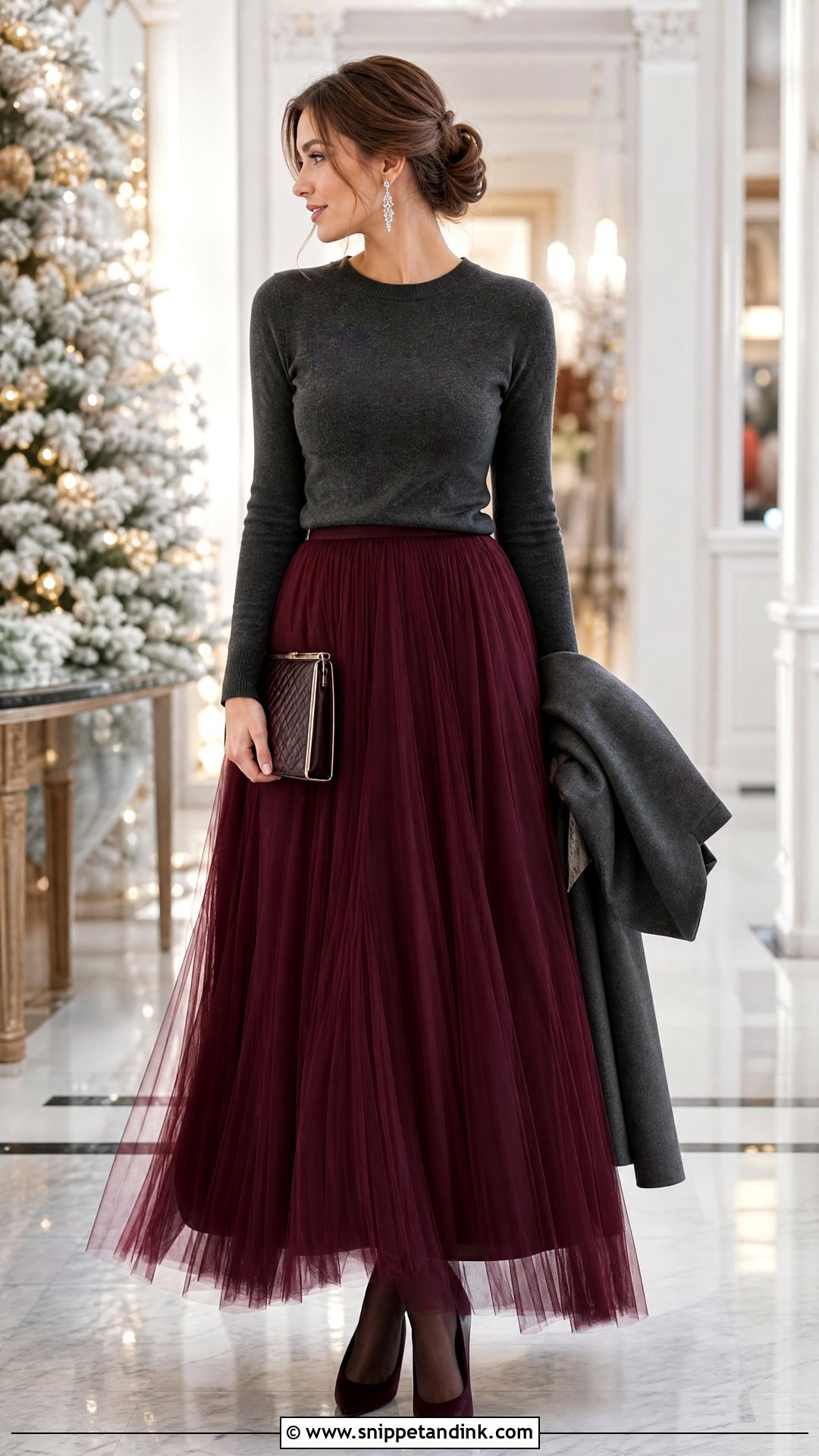 Tulle Skirt And Sweater Winter Wedding Outfit - Snippet and Ink - 20 Tulle Skirt Outfit Wedding Ideas