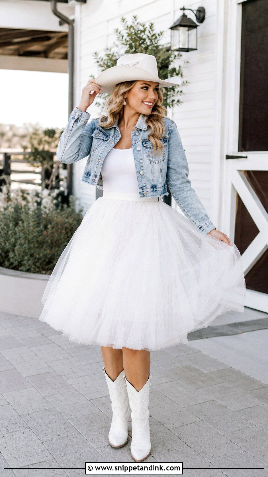 Tulle Skirt Cowgirl Outfit - Snippet and Ink - 30 Last Rodeo Bachelorette Party Outfit Ideas