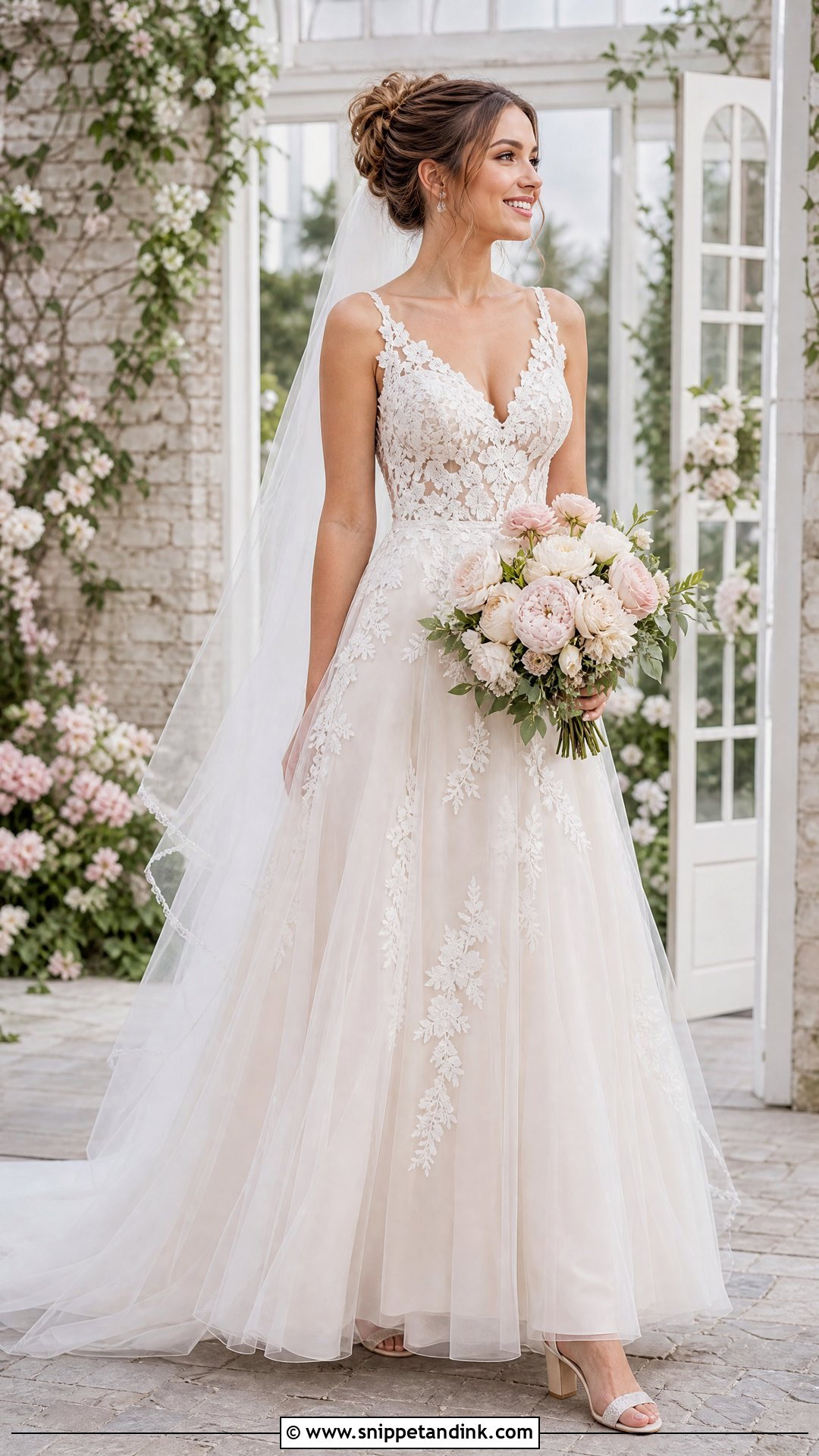 Tulle Skirt Lace Top Wedding Dress - Snippet and Ink - 25 Lace Top Wedding Dress Ideas