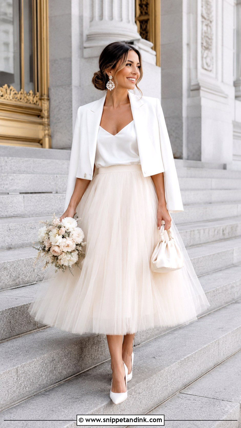 Tulle Skirt Legal Wedding Bride Outfit - Snippet and Ink - 20 Legal Wedding Outfit Bride Ideas