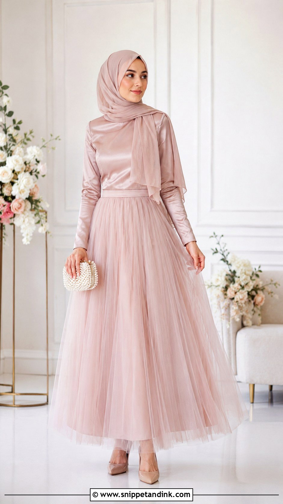Tulle Skirt With Fitted Top And Hijab - Snippet and Ink - 30 Hijab Style for Wedding Ideas