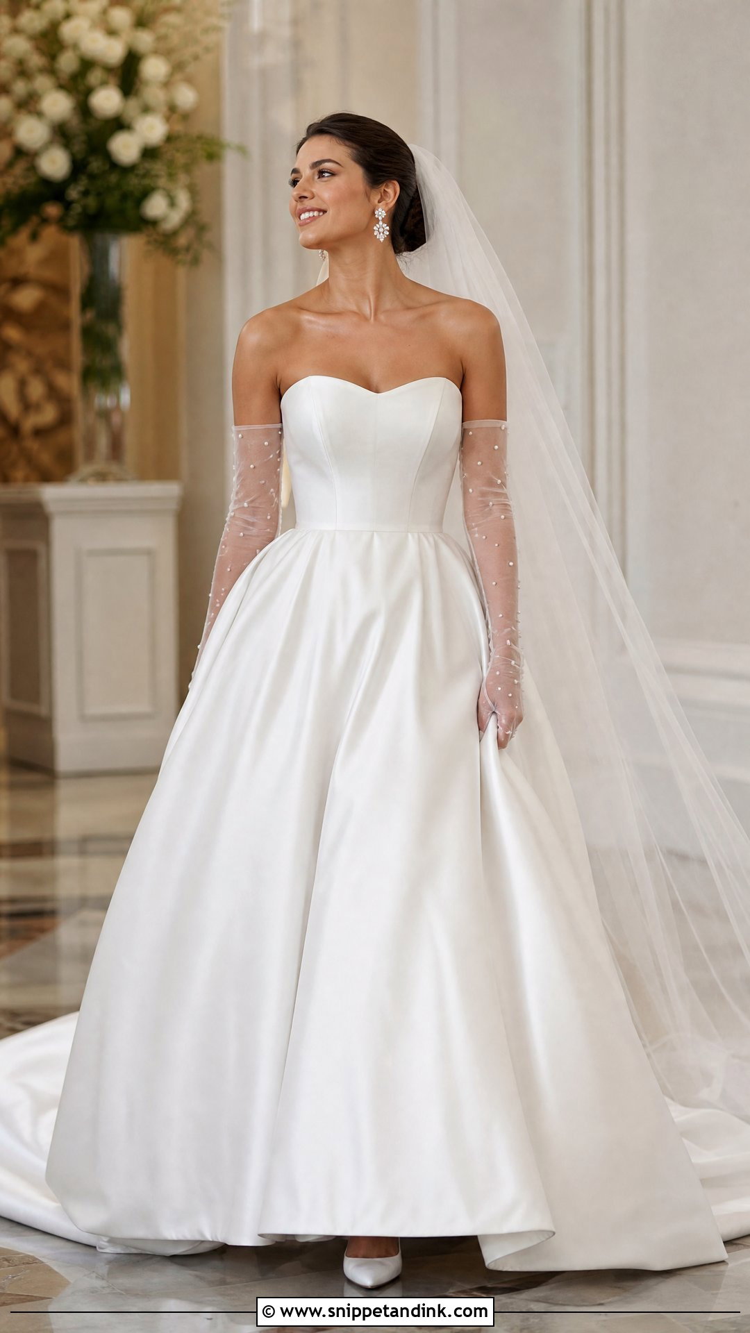 Tulle Sleeve Gloves Wedding Dress - Snippet and Ink - 20 Wedding Dress Tulle Sleeves