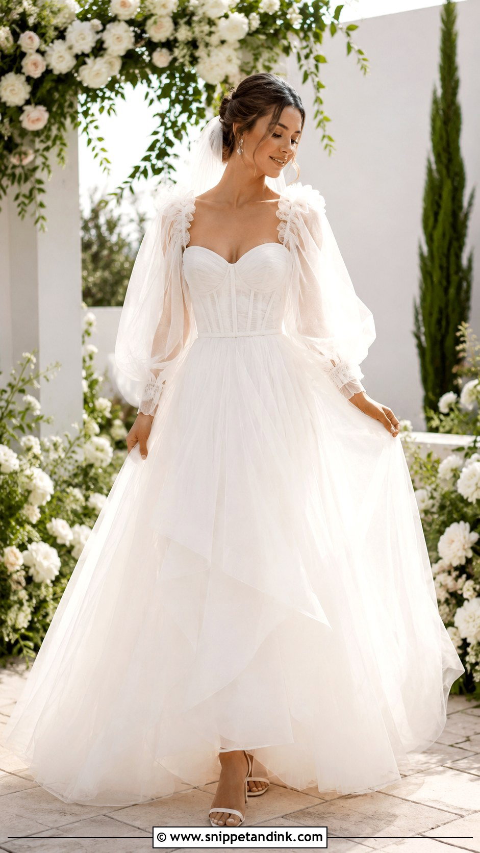 Tulle Sleeve Wedding Dress - Snippet and Ink - 30 Wedding Dresses Sleeves