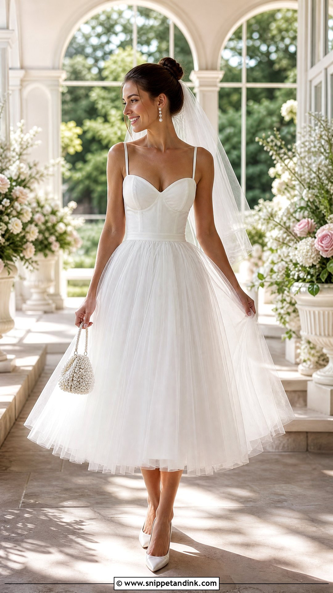 Tulle Tea Length Bridal Dress - Snippet and Ink - 20 Tea Length Bridal Dresses