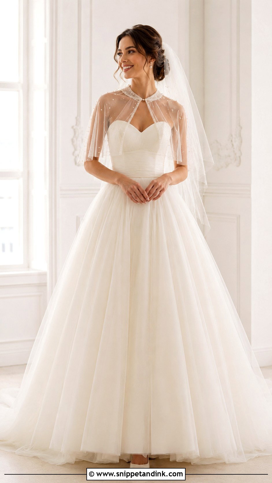 Tulle Wedding Bolero With Ball Gown - Snippet and Ink - 25 Wedding Bolero Ideas