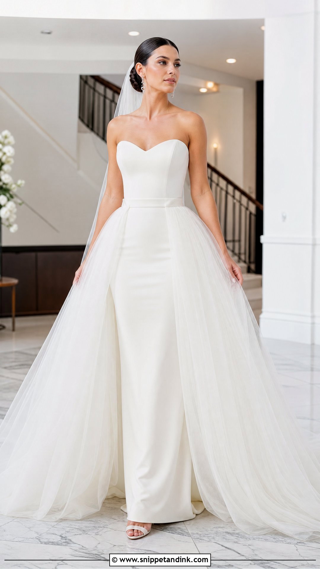 Tulle Wedding Dress With Detachable Overskirt - Snippet and Ink - 20 Tool Wedding Dress Ideas