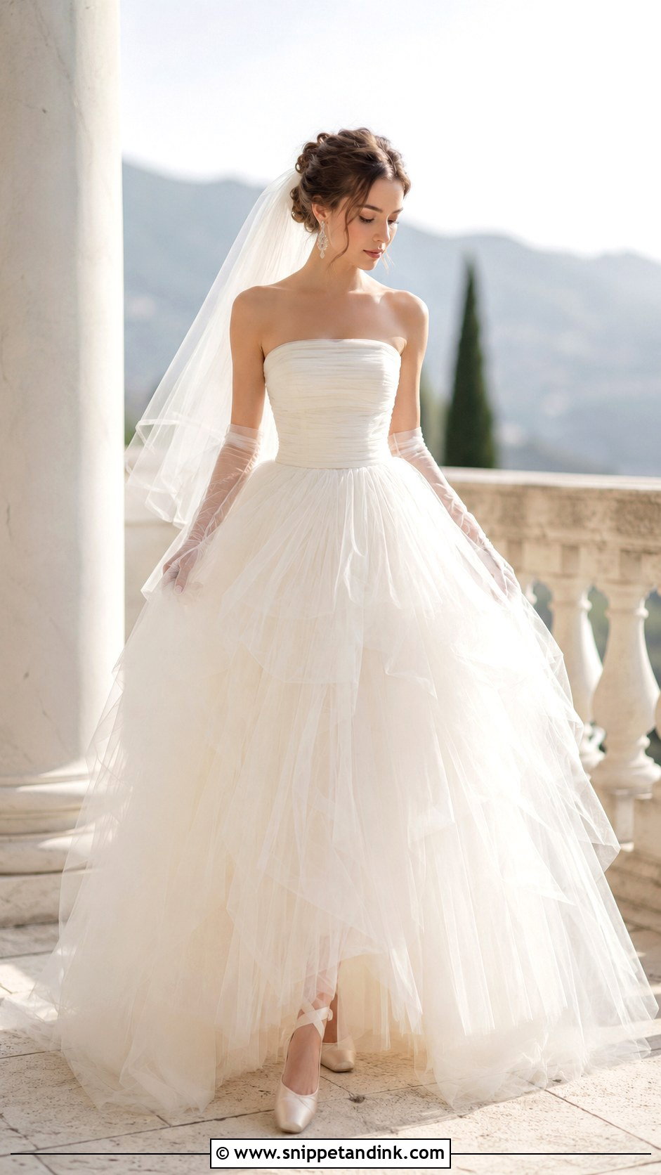 Tulle Wedding Dress With Gloves - Snippet and Ink - 25 Wedding Dresses with Gloves