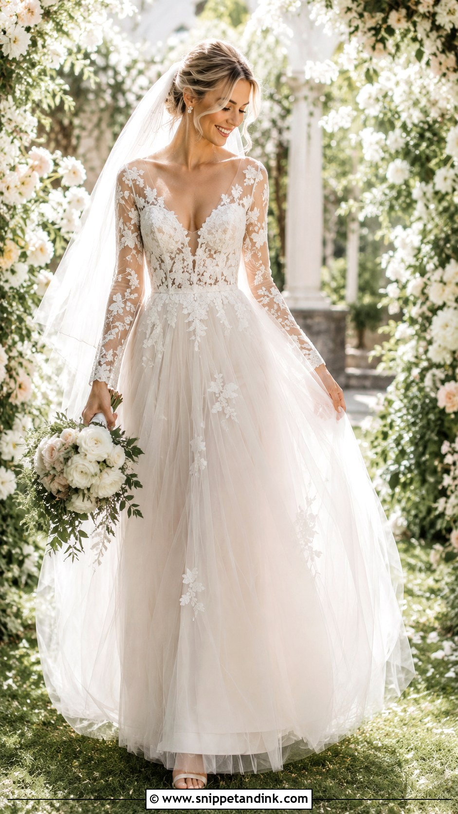 Tulle Wedding Dress With Long Sleeves - Snippet and Ink - 25 Wedding Dress with Long Sleeves