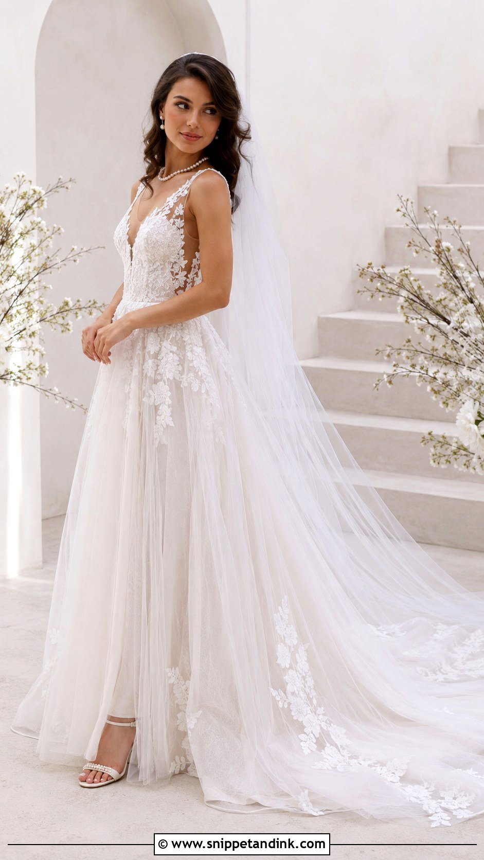 Tulle Wedding Dress With Long Train - Snippet and Ink - 25 Long Train Wedding Dress Ideas