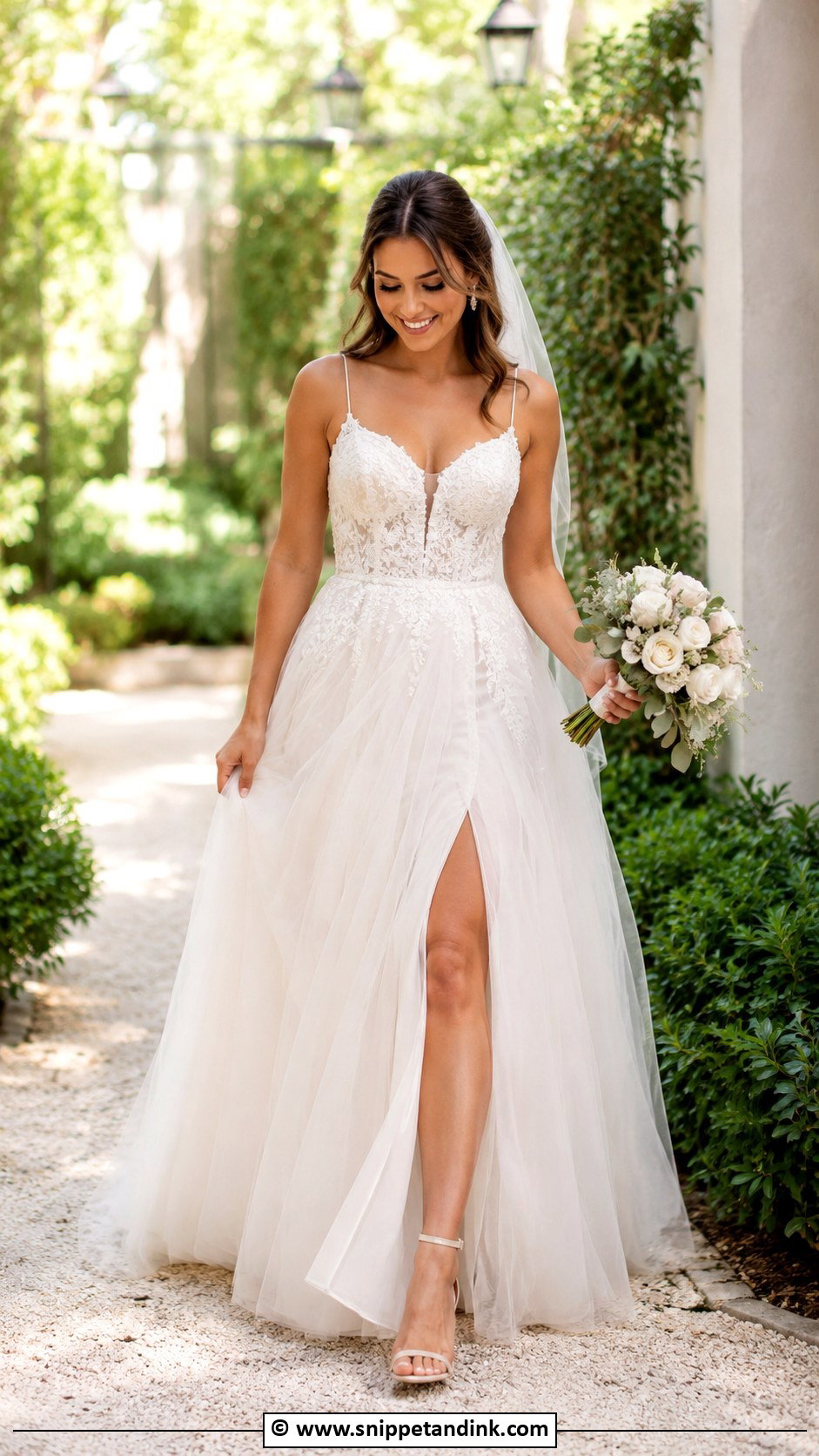 Tulle Wedding Dress With Slit - Snippet and Ink - 30 Tulle Wedding Dress Ideas