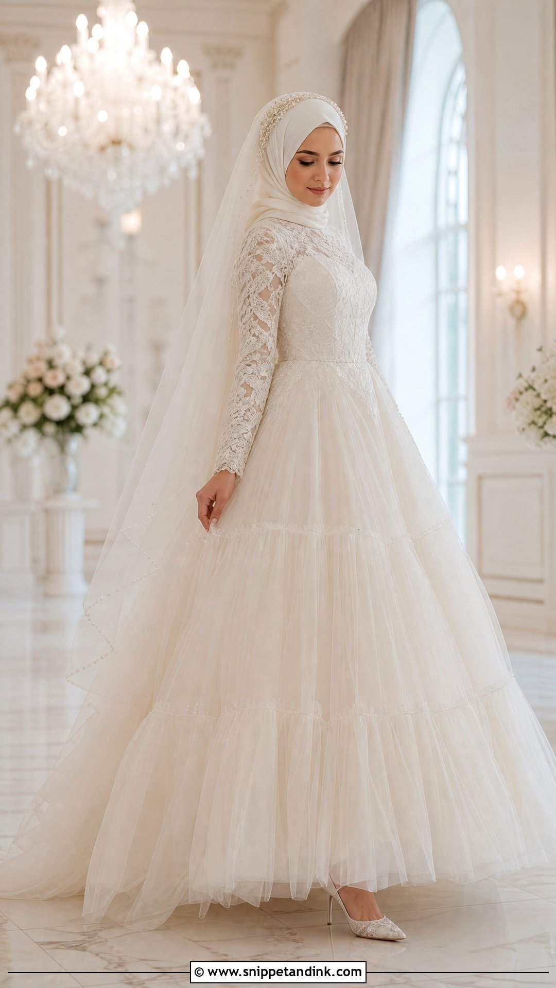 Tulle Wedding Gown Hijab - Snippet and Ink - 25 Wedding Gown Hijab Ideas