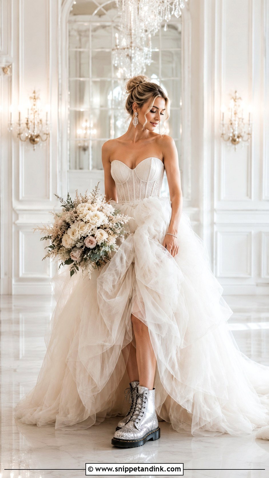 Tulle Wedding Gown With Glitter Doc Martens - Snippet and Ink - 20 Doc Martens Wedding Ideas