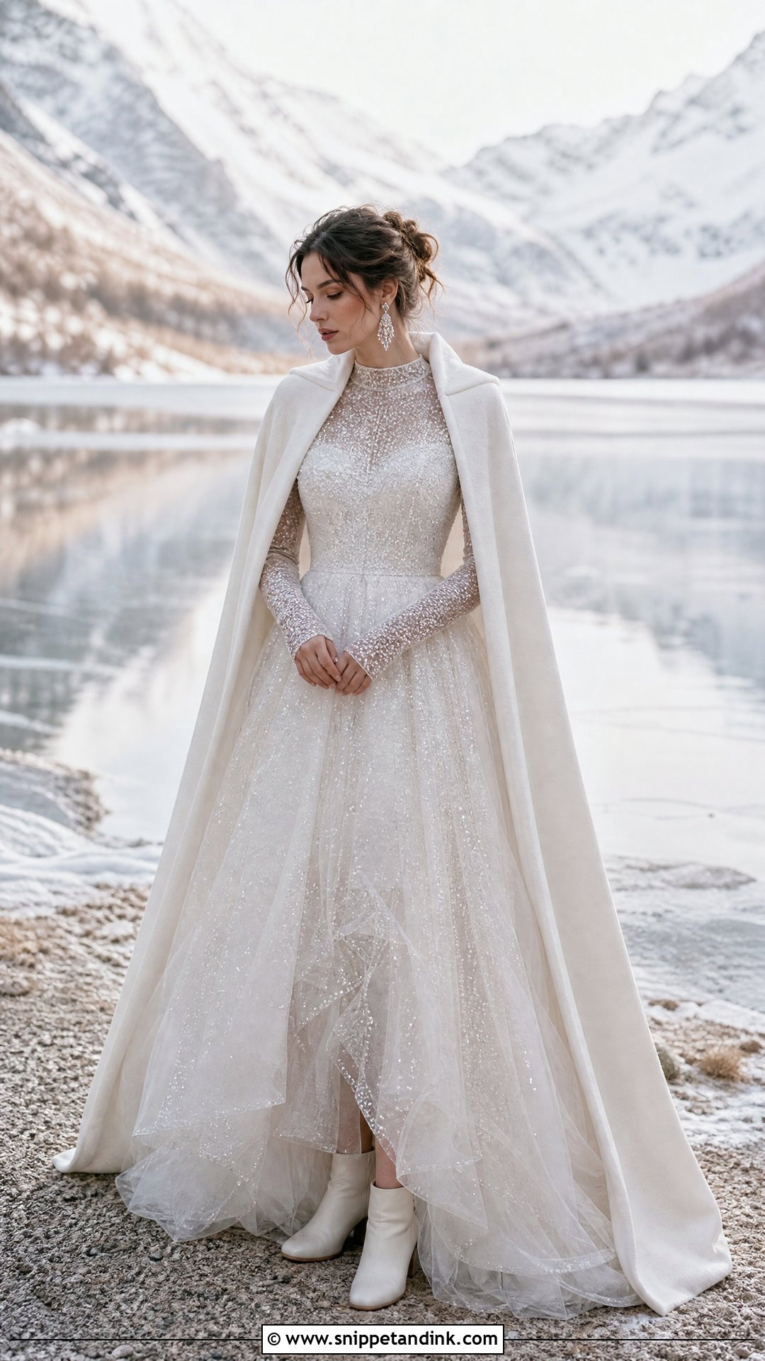 Tulle Winter Elopement Dress - Snippet and Ink - 25 Winter Elopement Dress Ideas