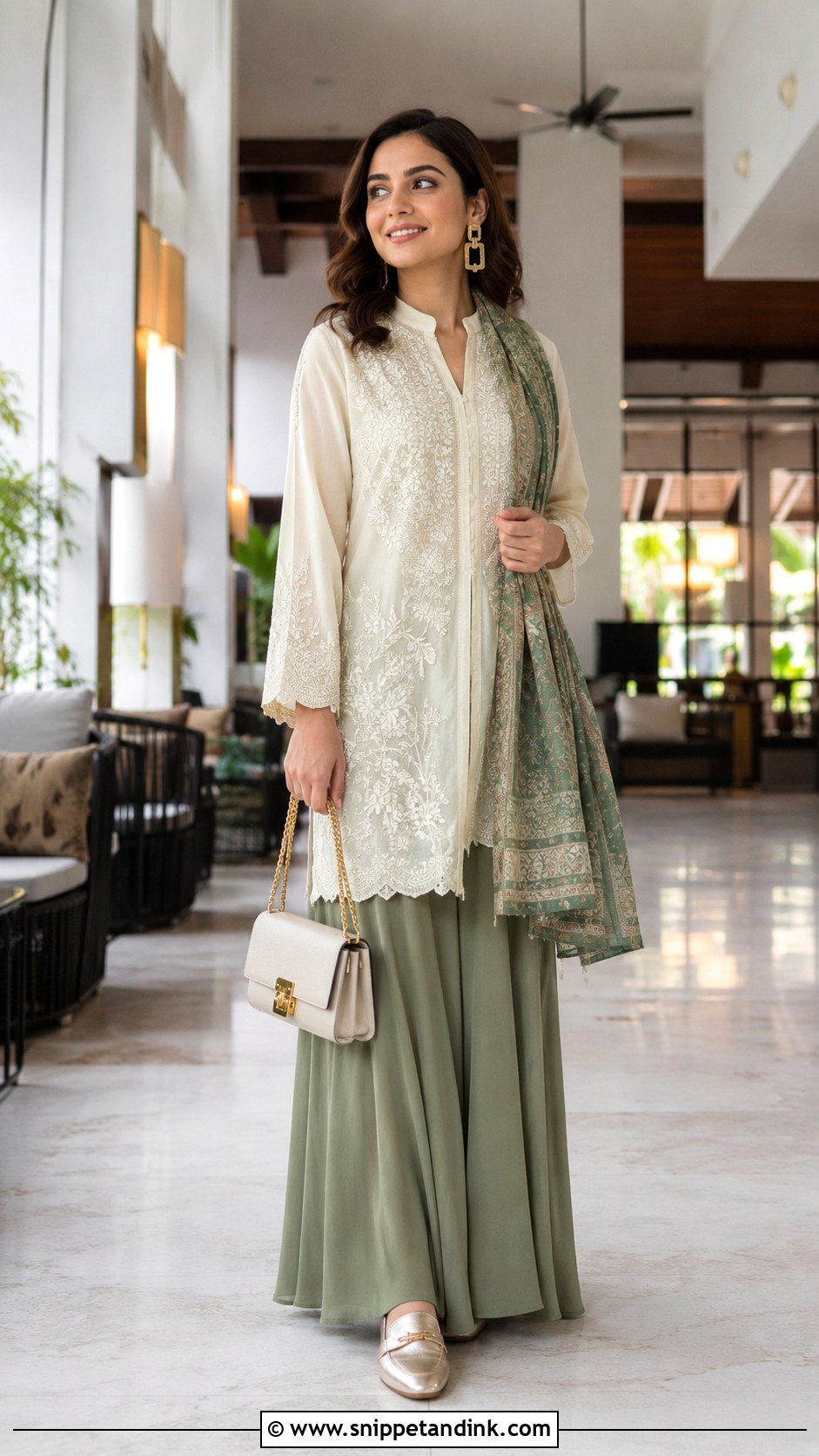 Tunic And Wide Leg Pants Prewedding Outfit - Snippet and Ink - 20 Casual Indian Prewedding Outfit Ideas