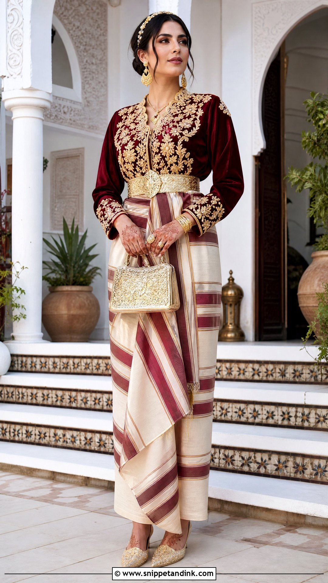 Tunisian Fouta And Blouza Wedding Outfit - Snippet and Ink - 20 Traditional Arabic Wedding Dress Ideas