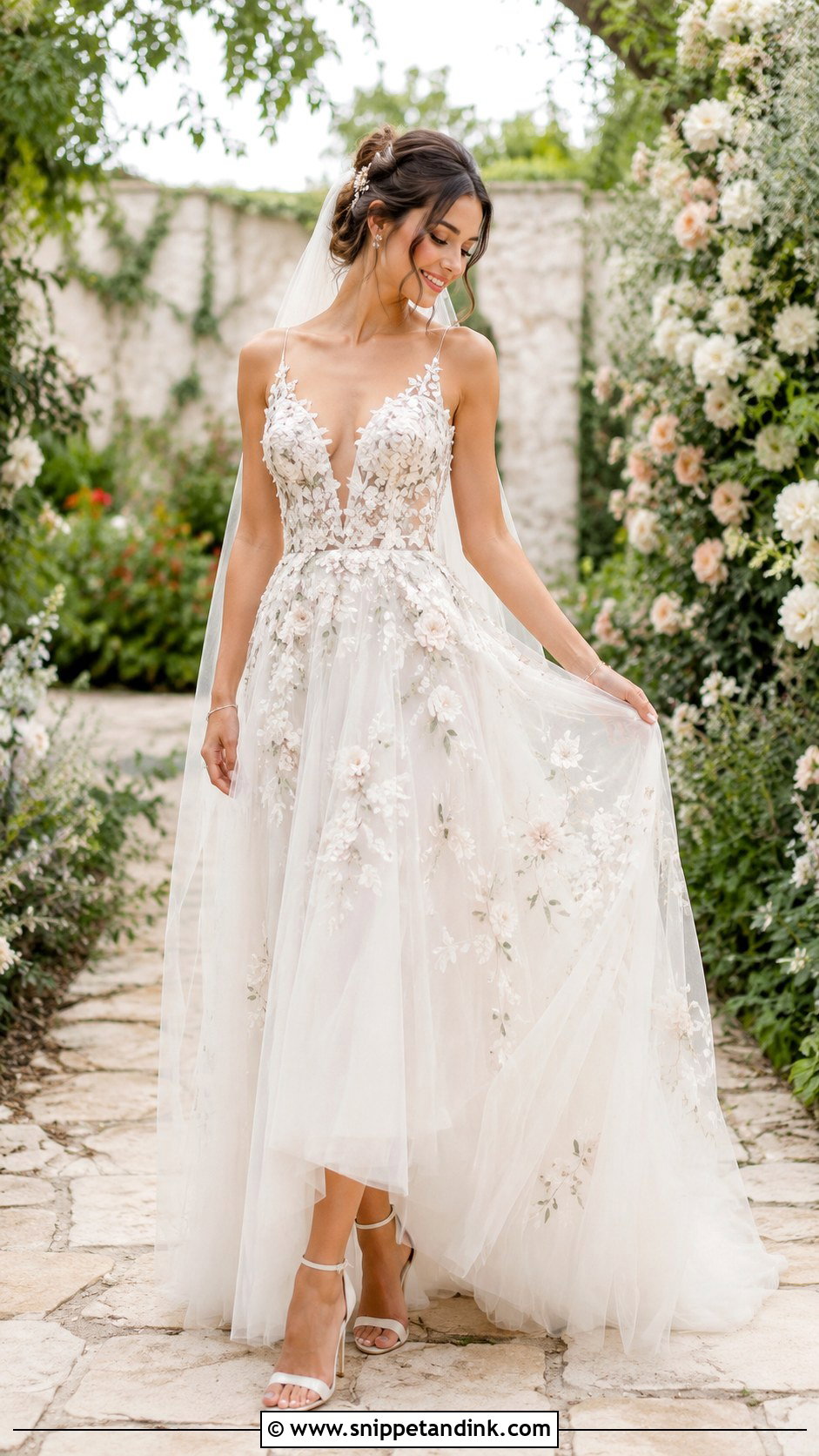 Turkey Garden Wedding Dress With Floral Embroidery - Snippet and Ink - 25 Turkey Wedding Dress Ideas