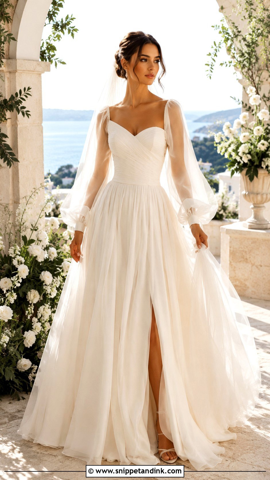 Turkey Summer Wedding Dress With Organza Sleeves - Snippet and Ink - 25 Turkey Wedding Dress Ideas