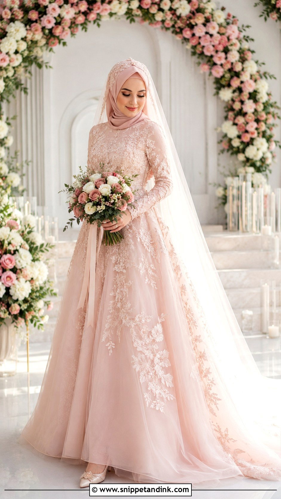 Turkish Blush Muslim Wedding Dress - Snippet and Ink - 25 Turkish Muslim Wedding Dress Ideas