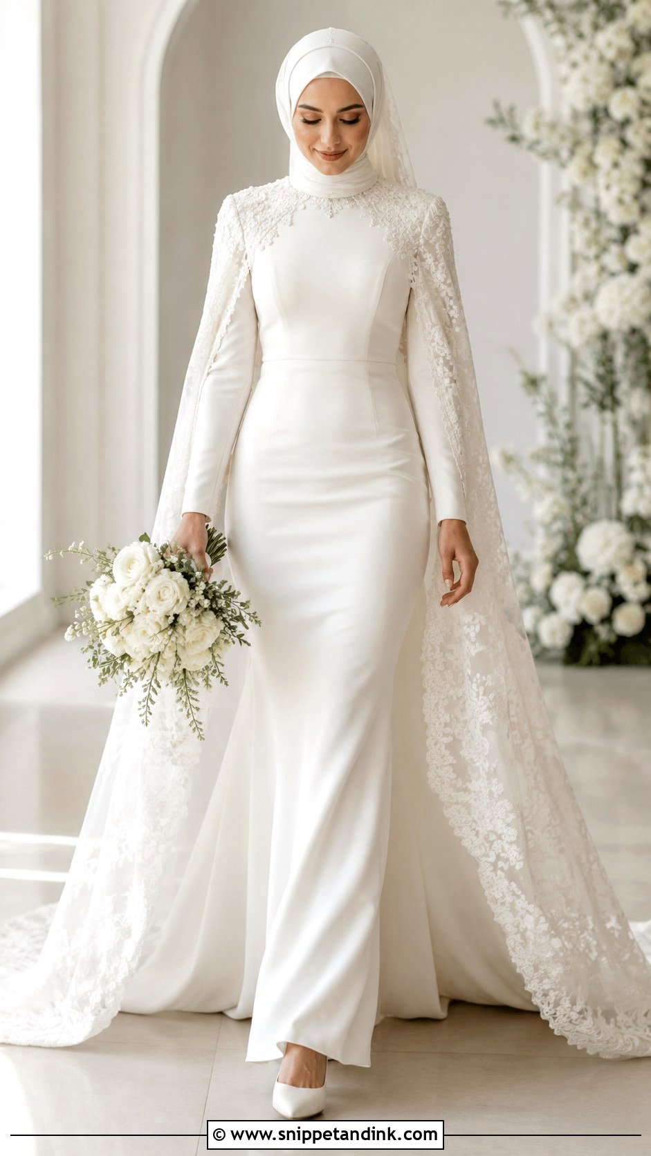 Turkish Cape Wedding Dress With Hijab - Snippet and Ink - 25 Turkish Muslim Wedding Dress Ideas
