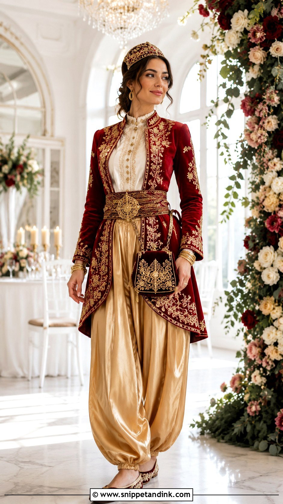 Turkish Cepken And alvar Bridal Outfit - Snippet and Ink - 20 Traditional Turkish Wedding Dress Ideas