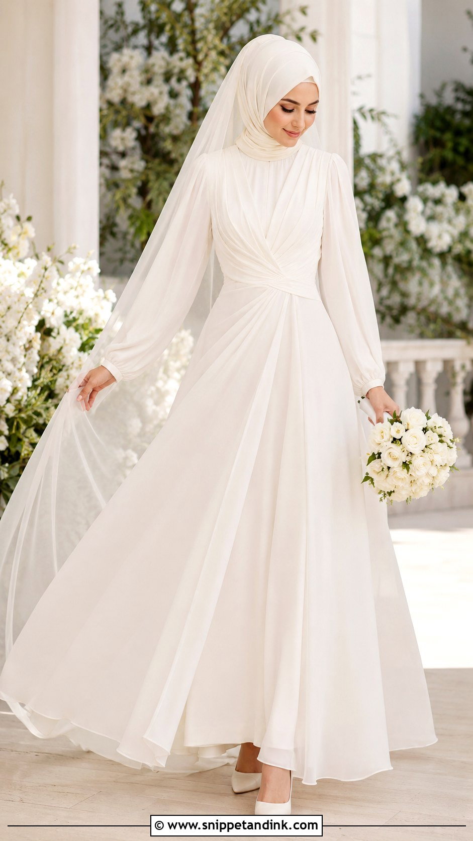Turkish Chiffon Muslim Wedding Dress - Snippet and Ink - 25 Turkish Muslim Wedding Dress Ideas