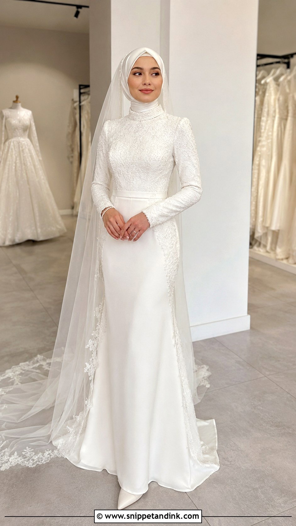Turkish High Neck Wedding Dress - Snippet and Ink - 25 Turkish Muslim Wedding Dress Ideas