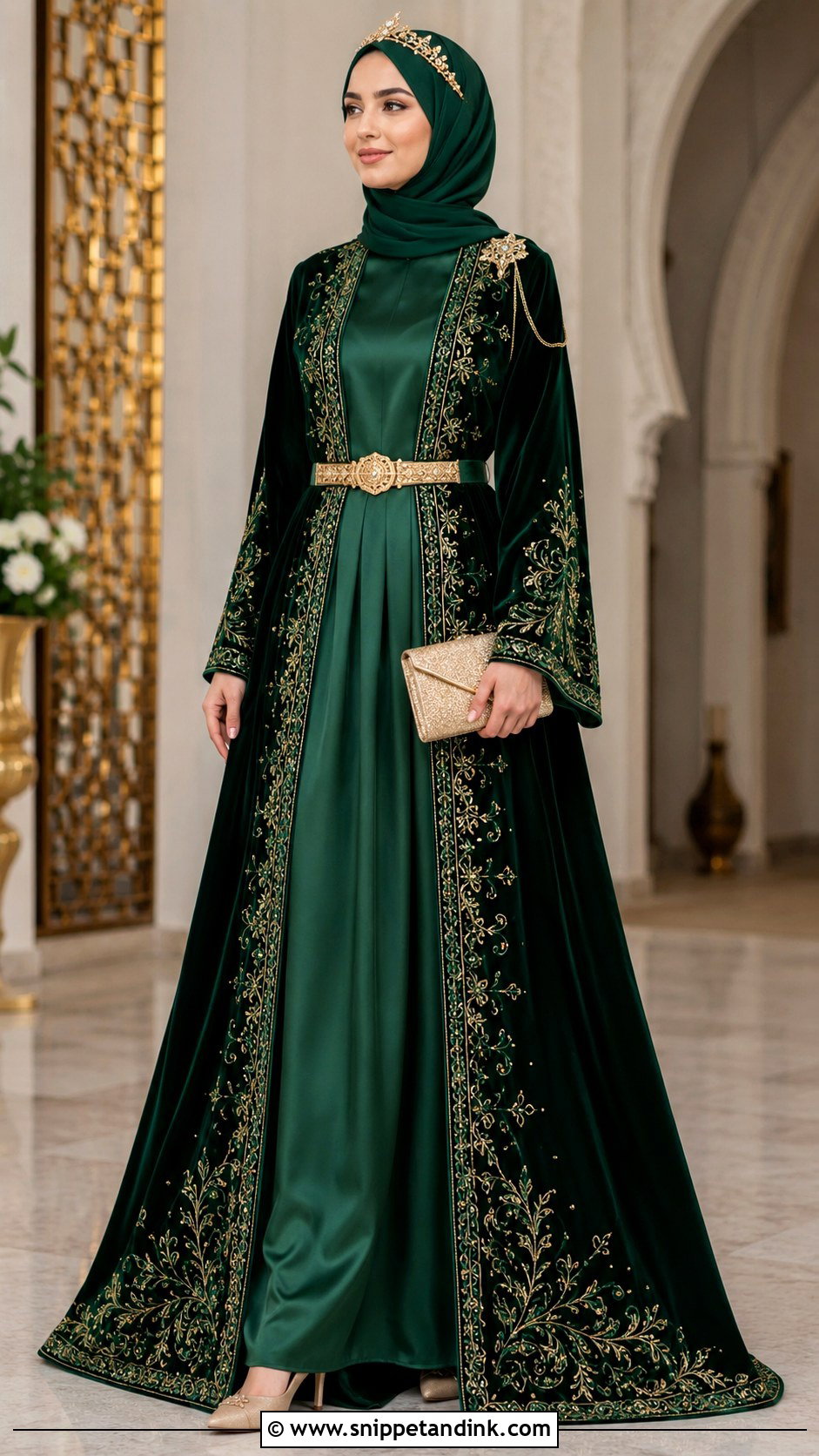 Turkish Hijab Bridal Kaftan - Snippet and Ink - 20 Traditional Turkish Wedding Dress Ideas